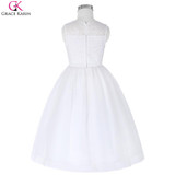 Grace Karin Flower Girl Dresses White Wedding Party Ball Gowns Fashion Toddler Dress Kids Princess Pageant Dresses With Lace