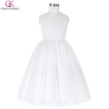 Grace Karin Flower Girl Dresses White Wedding Party Ball Gowns Fashion Toddler Dress Kids Princess Pageant Dresses With Lace