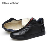 FORLYX Big Size 47 Genuine Leather Men Snow Boots Waterproof Men Ankle Boots Fashion Men Shoes Winter Men Boots With Fur Warm