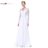 Formal Evening Dresses Ever Pretty HE08692PP Women's Elegant V-neck Long Sleeve Lace Plus Size Evening Dress