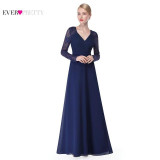 Formal Evening Dresses Ever Pretty HE08692PP Women's Elegant V-neck Long Sleeve Lace Plus Size Evening Dress
