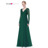 Formal Evening Dresses Ever Pretty HE08692PP Women's Elegant V-neck Long Sleeve Lace Plus Size Evening Dress