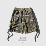 FORGIVENESS Men Casual Camouflage Printed Loose Shorts Multi-Pocket With Zipper Cotton Short Summer Shorts C346