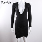 Forefair 2017 New Arrival Women Autumn Winter Long Sleeve Dress Sexy Deep V Neck Backless Sheath Bodycon Party Dresses Forefair 2017 New Arrival Women Autumn Winter Long Sleeve Dress Sexy Deep V Neck Backless Sheath Bodycon Party Dresses