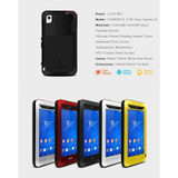 For Sony Z3 Cover LOVE MEI 4-in-1 Silicone + Metal Shield Case Cover for Sony Xperia Z3 D6603 D6653