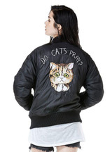 2016 spring HARAJUKU soft pink department of embroidery cat baseball bomber jacket women coat