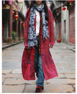 2016 Spring Coat Cotton Linen Patchwork Women Trench Coat Long Windbreaker Chinese Traditional Overcoat Ethnic Clothes Outerwear
