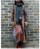 2016 Spring Coat Cotton Linen Patchwork Women Trench Coat Long Windbreaker Chinese Traditional Overcoat Ethnic Clothes Outerwear