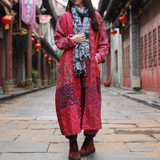 2016 Spring Coat Cotton Linen Patchwork Women Trench Coat Long Windbreaker Chinese Traditional Overcoat Ethnic Clothes Outerwear