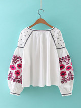 2016 Spring Boho Outfit jacket Women coat jacket chaquetas Embroider badge Lantern Sleeve outwear jaqueta feminina casaca mujer