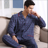 2016 Spring Autumn Keep Warm Thick Coral Fleece Men Pajamas Sets of Sleep Tops &amp; Bottoms Flannel Sleepwear Thermal Nightclothes