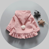 2016 spring autumn days baby jacket girl princess clothing cotton hooded jacket baby cardigan jacket children 1-3T free shipping