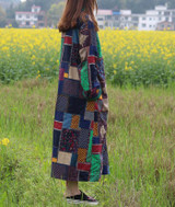 2016 Spring Autumn Coats Women Long Sleeve Dress Ethnic Clothes Mori Girl Trench Coat Plaid Overcoat Vintage Windbreaker Abrigos