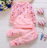 2016 spring autumn children girl clothing set baby girls sports flowers costume kids clothing set suit children clothing girls