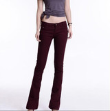 2016 Slim Women Jeans Casual Mid Waist Elastic Candy 10Color Denim Flare Pants Trousers Woman Bell Bottom Trouser