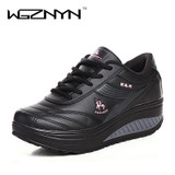 2016 Slimming shoes women new fashion leather casual shoes women Fitness Lady Swing Shoes Summer Factory Whose Top quality Shoes