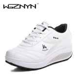 2016 Slimming shoes women new fashion leather casual shoes women Fitness Lady Swing Shoes Summer Factory Whose Top quality Shoes