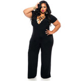 2016 Sexy Women Deep V neck Jumpsuit Romper Playsuit Party Clubwear Big Plus Size Oversize XXXL Black and Blue American