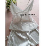 2016 satin pijama sets  women  Pyjamas  for ladies Female nightgowns Lounges Sexy  faux silk  Sleepwear homewear nightwear