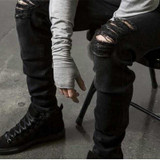2016 Ripped Jeans Men Destroyed Denim Jeans With Holes Denim Skinny Slim flexible Jean Scratched Biker Jeans Elastic pants