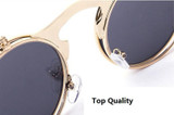 2016 Retro Steampunk Round Sunglasses Women Brand Designer Vintage Metal Sun Glass Men Oculos De Sol Feminino R009
