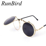 2016 Retro Steampunk Round Sunglasses Women Brand Designer Vintage Metal Sun Glass Men Oculos De Sol Feminino R009