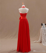 2016 Red Bridesmaids Dresses Uk Tight Pleats Elegant Bow Knot Chiffon Long Designer Plus size Bridesmaid Party Dresses
