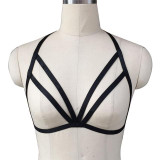 2016 New Harness Cage Bra Black Lingerie Women Elastic Body Bondage Belt Fetish Cupless Waist Harness Bra Suspender Corset