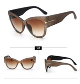 2016 NEW Gradient Points Sun Glasses Tom High Fashion Designer Brands For Women Sunglasses Cateyes oculos feminino de sol