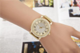 2016 New Gold Rhinestone Geneva Quartz Fashion Watch Women Full Steel Watches Luxury Brand Clock Relogio Feminino Wristwatches