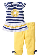 2016 New Girls Clothing Sets Baby Kids Clothes Children Clothing 2 PCS Set Short Sleeve Striped T Shirt + Pants Girls Clothes