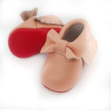 2016 New Genuine Leather First Walkers Soft red sole Baby shoes Toddler Baby moccasins Infant Fringe Bow Shoes