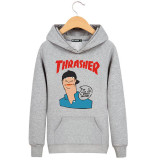 2016 New Fleece Autumn Winter Trasher Men's Hoodies Streetwear Skateboard Hip hop Hoody Thrasher Sweatshirt Men Women Sweat 4XL