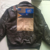 2016 New Flight Top Gun Leather Jacket Fat loose big yards S-XXL Wool Collar Genuine Sheepskin Men Military A2 Pilot Jacket