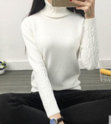2016 new fashion Women white Lapel turtleneck sweater female basic knitted shirt Twist thick slim long sleeve pullover sweater