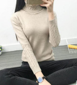 2016 new fashion Women white Lapel turtleneck sweater female basic knitted shirt Twist thick slim long sleeve pullover sweater
