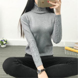 2016 new fashion Women white Lapel turtleneck sweater female basic knitted shirt Twist thick slim long sleeve pullover sweater
