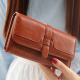2016 new fashion women wallets three fold long design wallet clutch hasp soft High Quality wallet for women freeshipping
