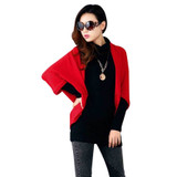 2016 New Fashion Women Sweater Casual Loose Shawl Batwing Sleeves cardigan Lady Knit Sweater Coat Woolen Women Cardigans Jacket