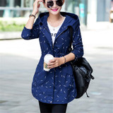 2016 New Fashion Women Trench Coat Medium Long Elegant Hooded Outwear Slim Female Trench Outwear Causal Windbreake plus size
