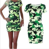 2016 new Fashion Women Summer slim short sleeve Bodycon Camouflage Military Print Sexy Mini Dress dresses Vestido Curto Cortos