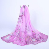 2016 New Fashion Printing Silk Scarf Long Women Chiffon Gauze Kerchief Sun Protection Shawl