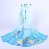 2016 New Fashion Printing Silk Scarf Long Women Chiffon Gauze Kerchief Sun Protection Shawl