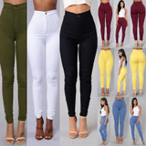 2016 New Fashion Plus Size Women High Waist Pencil Jeans Pants Fit Lady Jeans Plus Size Sexy Slim Elastic Skinny Pants Trousers