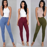 2016 New Fashion Plus Size Women High Waist Pencil Jeans Pants Fit Lady Jeans Plus Size Sexy Slim Elastic Skinny Pants Trousers