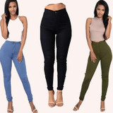 2016 New Fashion Plus Size Women High Waist Pencil Jeans Pants Fit Lady Jeans Plus Size Sexy Slim Elastic Skinny Pants Trousers