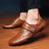 2016 New Fashion Men Genuine Leather Loafers High Quality Luxury Brand Casual Flats Shoes Men Lightweigh Moccasins Driving Shoes