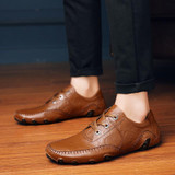 2016 New Fashion Men Genuine Leather Loafers High Quality Luxury Brand Casual Flats Shoes Men Lightweigh Moccasins Driving Shoes