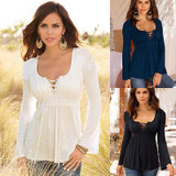 2016 New Fashion Ladies White Blusas Women's Long Sleeve Cotton Lace Crochet Tops Blouses Women Clothing Feminine Blouse