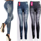 2016 New Fashion Ladies Casual Stretch Denim Jeans Leggings Jeggings Pencil Pants Thin Skinny Leggings Jeans Womens Clothing